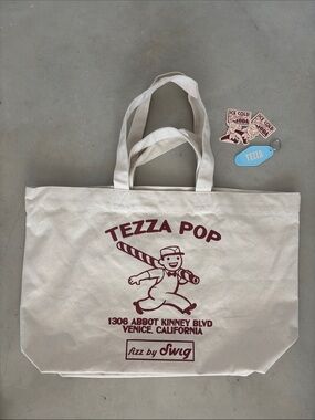 New Tezza Pop x fizz by Swig LA Pop Up tote, dirty soda stickers & keychain